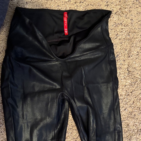 SPANX Black Faux Leather Leggings - Picture 3 of 7